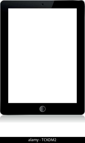 Tavoletta digitale con schermata bianca vuota Illustrazione Vettoriale