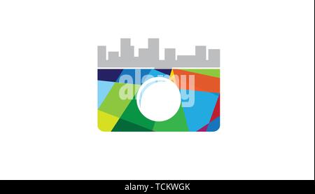 Creative fotocamera astratto edificio simbolo Logo Design Illustrazione Illustrazione Vettoriale