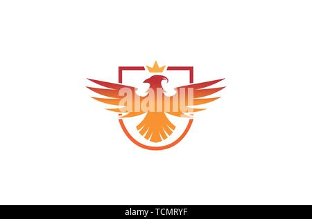 Creative Phoenix Bird Shield Logo Design Illustrazione Illustrazione Vettoriale