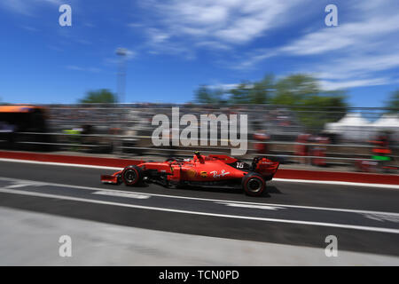 8 giugno 2019, il circuito Gilles Villeneuve di Montreal, Quebec, Canada; Formula 1 Gran Premio del Canada, sessioni di qualifica; la Scuderia Ferrari, Charles Leclerc Foto Stock