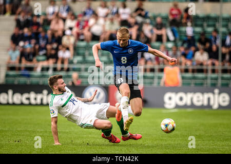 Tallinn, Estonia. Il giorno 08 Giugno, 2019. Vlasiy Sinyavskiy visto in azione durante l'Euro 2020 qualificatori gioco tra Estonia e Irlanda del Nord a Tallinn. (Punteggio finale; Estonia 1:2 Irlanda del Nord) Credito: SOPA Immagini limitata/Alamy Live News Foto Stock