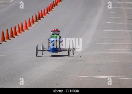 Port Jervis, New york, Stati Uniti d'America. Il 9 giugno, 2019. Xx porta annuale Jervis Soap Box Derby Credito: Preston Ehrler/ZUMA filo/Alamy Live News Foto Stock