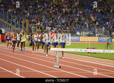 Roma, Italia - Jun 06: Wale Getnet di Etiopia compete in Uomini 110m ostacoli evento durante la IAAF Diamond League 2019 Golden Gala Pietro Mennea in Foto Stock