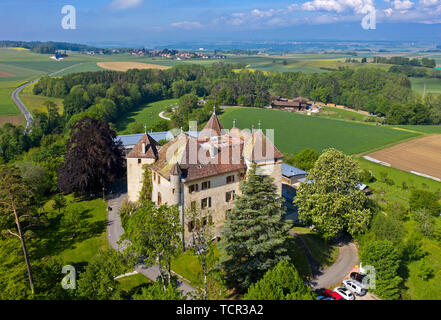 Castello St Barthelemy, Chateau de Saint-Barthelemy, Saint-Barthelemy, Vaud, Svizzera Foto Stock