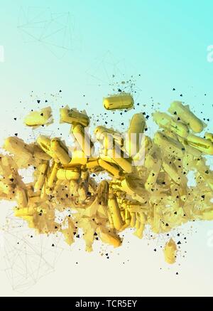 Le capsule di colore giallo, illustrazione Foto Stock
