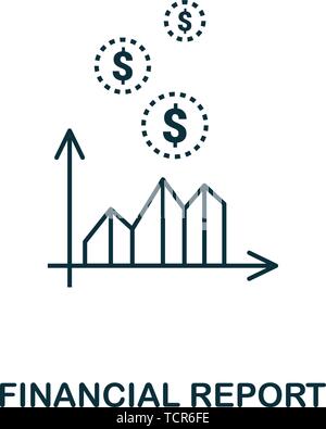 Icona del profilo del report finanziario. Icone di stile sottile della collezione di icone di finanza personale. Web design, applicazioni, software e stampa semplice finanziaria Illustrazione Vettoriale