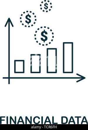 Icona dati finanziari. Icone di stile sottile della collezione di icone di finanza personale. Web design, applicazioni, software e stampa semplice finanziaria Illustrazione Vettoriale