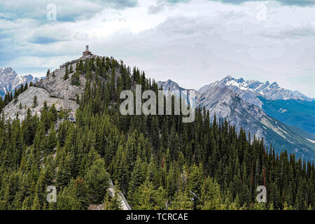 Banff Natioanl park in Canada visto dalla montagna di zolfo Foto Stock