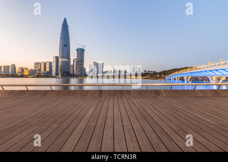 Shenzhen Nanshan l'Houhai quartiere finanziario e non una pavimentazione Foto Stock