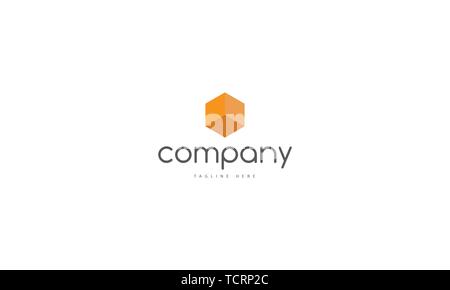 Cubo arancione vettore astratto logo design immagine Illustrazione Vettoriale