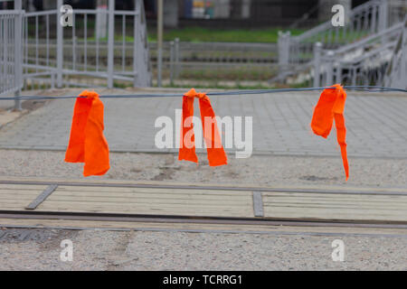 Nastro di protezione pericolo avviso di sicurezza Foto Stock