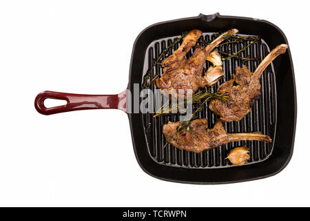 Arrosto bistecche di carne di montone Foto Stock