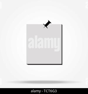 Libro bianco nota con pin nero, illustrazione vettoriale Illustrazione Vettoriale