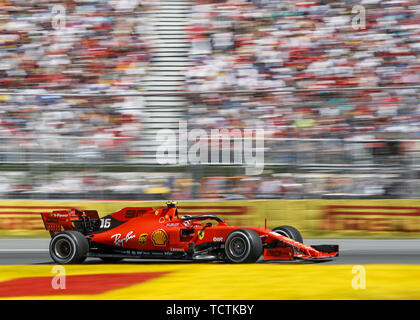 Quebec, Canada. Il 9 giugno, 2019. CHARLES LECLERC di Monaco alla guida della (16) La Scuderia Ferrari SF90 durante il Gran Premio di F1 del Canada sul Circuito Gilles Villeneuve il 9 giugno 2019 a Montreal, Canada. Credito: Andrew mento/ZUMA filo/Alamy Live News Foto Stock