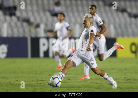 Il Santos, Brasile. 09 Giugno, 2019. Soteldo durante il match tra Santos vs Atletico MG, tenutasi a Vila Belmiro Stadium di Santos, SP. Il match è valido per il 8° round del campionato brasiliano 2019. Credito: Ricardo Moreira/FotoArena/Alamy Live News Foto Stock