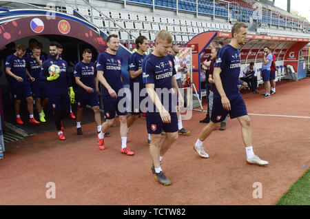 Olomouc, Repubblica Ceca. 09 Giugno, 2019. Czech National Soccer team si allena prima di UEFA EURO 2020 qualifica, gruppo A, Repubblica Ceca vs Montenegro corrispondono, in data 9 giugno 2019, a Olomouc, Repubblica Ceca. Credito: Ludek Perina/CTK foto/Alamy Live News Foto Stock