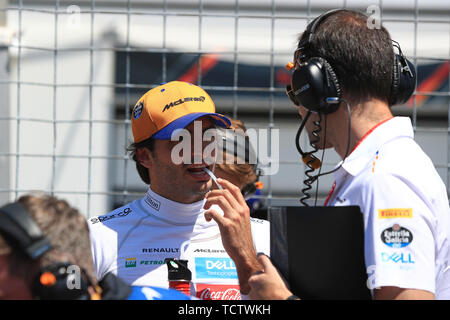 Il 9 giugno 2019, il circuito Gilles Villeneuve di Montreal, Quebec, Canada; Formula 1 Gran Premio del Canada, il giorno della gara; McLaren, Carlos Sainz Foto Stock