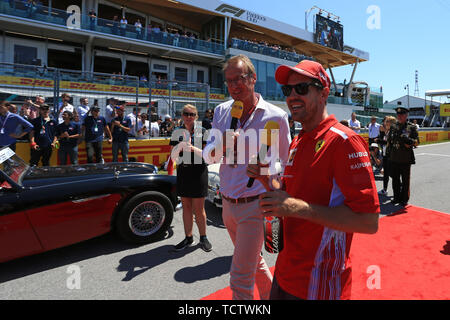 Il 9 giugno 2019, il circuito Gilles Villeneuve di Montreal, Quebec, Canada; Formula 1 Gran Premio del Canada, il giorno della gara; la Scuderia Ferrari, Sebastian Vettel Foto Stock