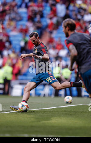 Madrid, Spagna. Decimo Giugno, 2019. Il Campionato europeo di calcio di qualifica, Spagna contro la Svezia; Fabian Ruiz (spagnolo) Pre-match warm-up Credit: Azione Plus immagini di sport/Alamy Live News Foto Stock