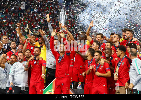 9 giugno 2019 Porto, Portogallo calcio nazioni Finale Campionato v Portogallo Paesi Bassi Portogallo vince la lega delle nazioni Foto Stock