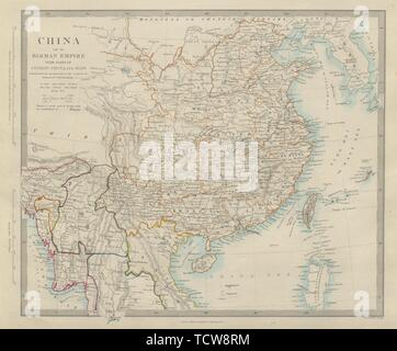 Cina & BIRMAN IMPERO. La Birmania Cocincina Siam Thailandia Tongking. SDUK 1874 mappa Foto Stock