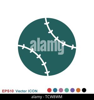 Sport icona a sfera. Piatto illustrazione vettore isolato su sfondo, firmare per la progettazione Illustrazione Vettoriale
