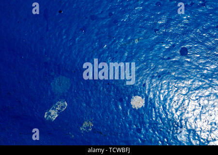 Ponte di nave con il colore blu abstract tarassaco macro sfondo arte in stampe di alta qualità prodotti Foto Stock