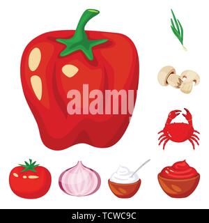 Il pepe,onion,fungo,crab,il pomodoro,crema,ketchup,rosso,verdura,champignon,frutti di mare,,vegetale sour,salsa fresca,,verde,materie,guscio,l'agricoltura,mature,ciotola,foglie,slice,mare,agriturismo,dairy,succhi di frutta,capsicum,cibo,sapori,seasonin,l'ingrediente,spezie,aroma,gusto,prodotto organico,,cottura,impostare,vettore,icona,immagine,isolato,raccolta,design,l'elemento,graphic,segno,cartoon,colore vettori vettore , Illustrazione Vettoriale