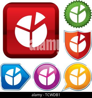 Illustrazione Vettoriale. Imposta icona lucido serie sui pulsanti. La partecipazione. Illustrazione Vettoriale