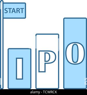 Icona di ipo. Linea sottile con riempimento blu Design. Illustrazione Vettoriale. Illustrazione Vettoriale