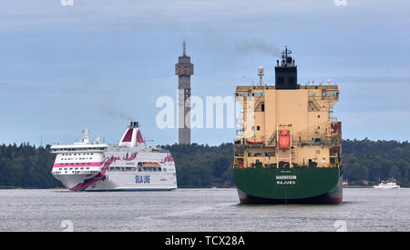 Nave a Stoccolma, Svezia Foto Stock