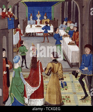 Il matrimonio. Da: Renaud de Montauban, 1465 ca. Creatore: Aubert, David (active 1449-1480). Foto Stock