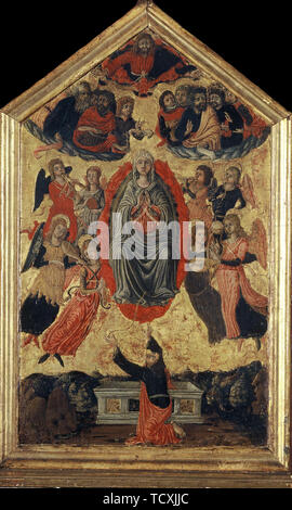 L'Assunzione della Beata Vergine Maria e il corpino di Thomas, del XV secolo. Creatore: anonimo. Foto Stock
