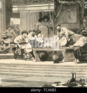 " Il banchetto di Damocle", 1890. Creatore: sconosciuto. Foto Stock