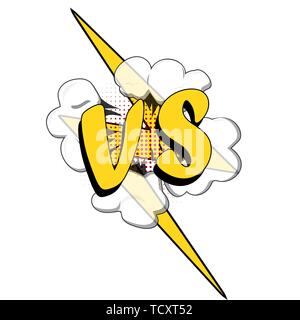 Versus VS lettere stile fumetto Illustrazione Vettoriale