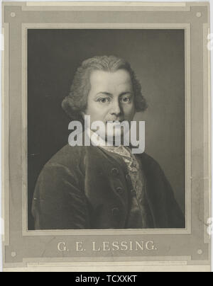 Ritratto di Gotthold Ephraim Lessing (1729-1781), c. 1840. Creatore: Kraufse, Alfred (attivo a metà del XIX sec.). Foto Stock