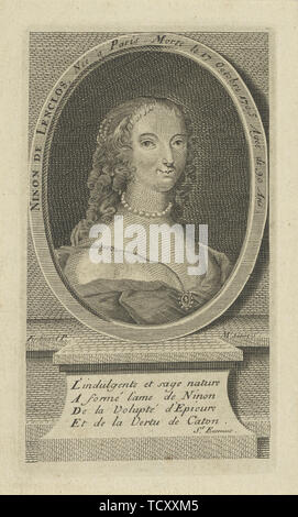 Ritratto di Ninon de Lenclos (1620-1705), ca 1730. Creatore: anonimo. Foto Stock