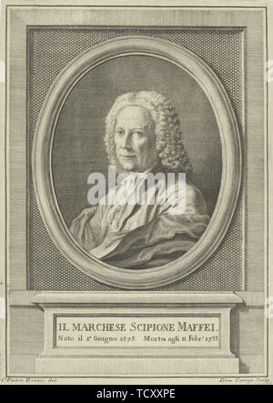 Ritratto del poeta Scipione Maffei (1675-1755), c. 1750. Creatore: Rotari, Pietro Antonio (1707-1762). Foto Stock