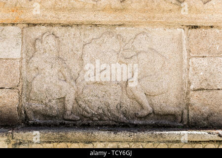 Guehenno ha, Francia. Il Calvario di Guehenno ha, risalente al 1550, una delle sette grandi calvaries (enclos paroissial) della Bretagna (Bretagne) Foto Stock