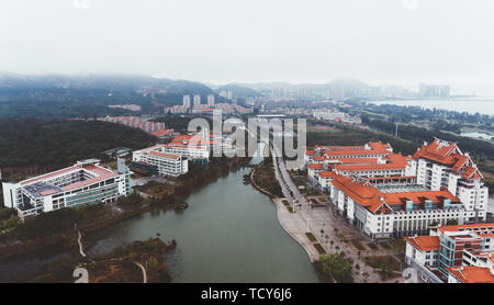 La fotografia aerea di Kah Kee College, Università di Xiamen Foto Stock