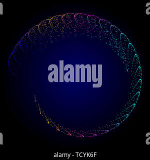 Colore dinamico a spirale delle particelle sfondo astratto Foto Stock