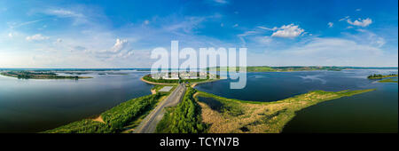 Antenna paesaggio panorama della città di Sviyažsk, Russia Foto Stock