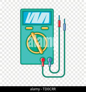 Multimetro digitale icona, stile cartoon Illustrazione Vettoriale