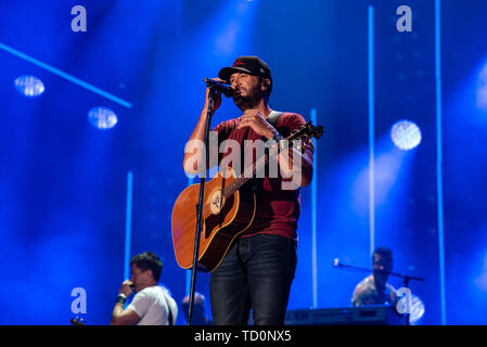 NASHVILLE, Tennessee - 09 giugno: Luca Bryan esegue sul palco per giorno 4 del 2019 CMA Music Festival il 09 giugno 2019 a Nashville, nel Tennessee. Foto: Andrew Wendowski per imageSPACE/MediaPunch Foto Stock