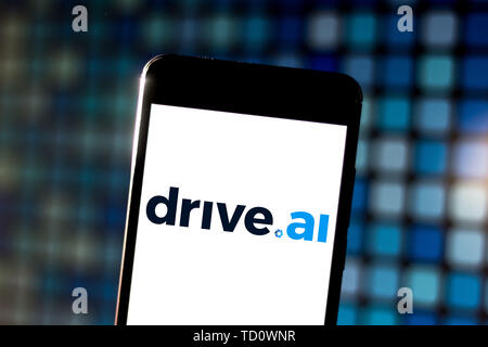 Il Brasile. Decimo Giugno, 2019. In questa illustrazione della foto un Drive.ai logo è visualizzato su uno smartphone. Credito: Rafael Henrique SOPA/images/ZUMA filo/Alamy Live News Foto Stock