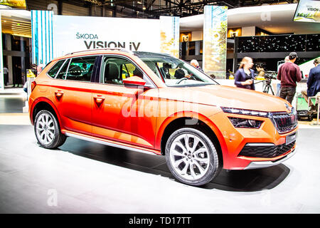 Ginevra, Svizzera, Marzo 05, 2019: World premiere: Skoda Kamiq a Ginevra International Motor Show, MQB A0 SUV ultracompatto che sta da Skoda Foto Stock