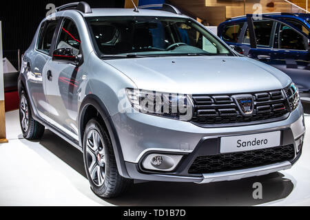 Ginevra, Svizzera, Marzo 06, 2019: DACIA SANDERO a Ginevra International Motor Show, seconda generazione, Automobile Dacia booth, auto rumeno Foto Stock