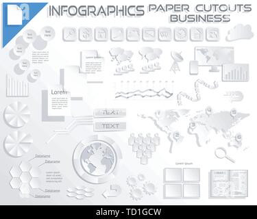 Infographics icone Business EPS10 - Tutti gli oggetti raggruppati separatamente e facile da modificare Illustrazione Vettoriale