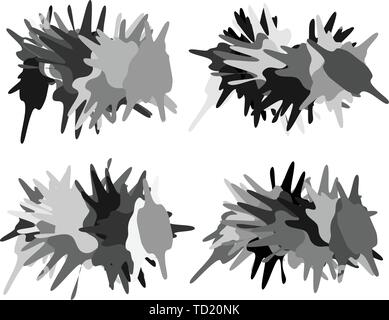 Abstract di nero e wihte serie geometrica con una grafica diversa nel set Illustrazione Vettoriale