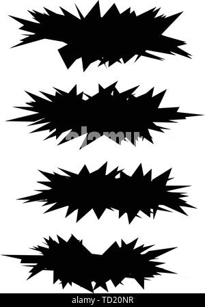 Abstract di nero e wihte serie geometrica con una grafica diversa nel set Illustrazione Vettoriale